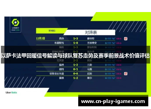 以萨卡法甲回暖信号解读与球队复苏走势及赛季前景战术价值评估